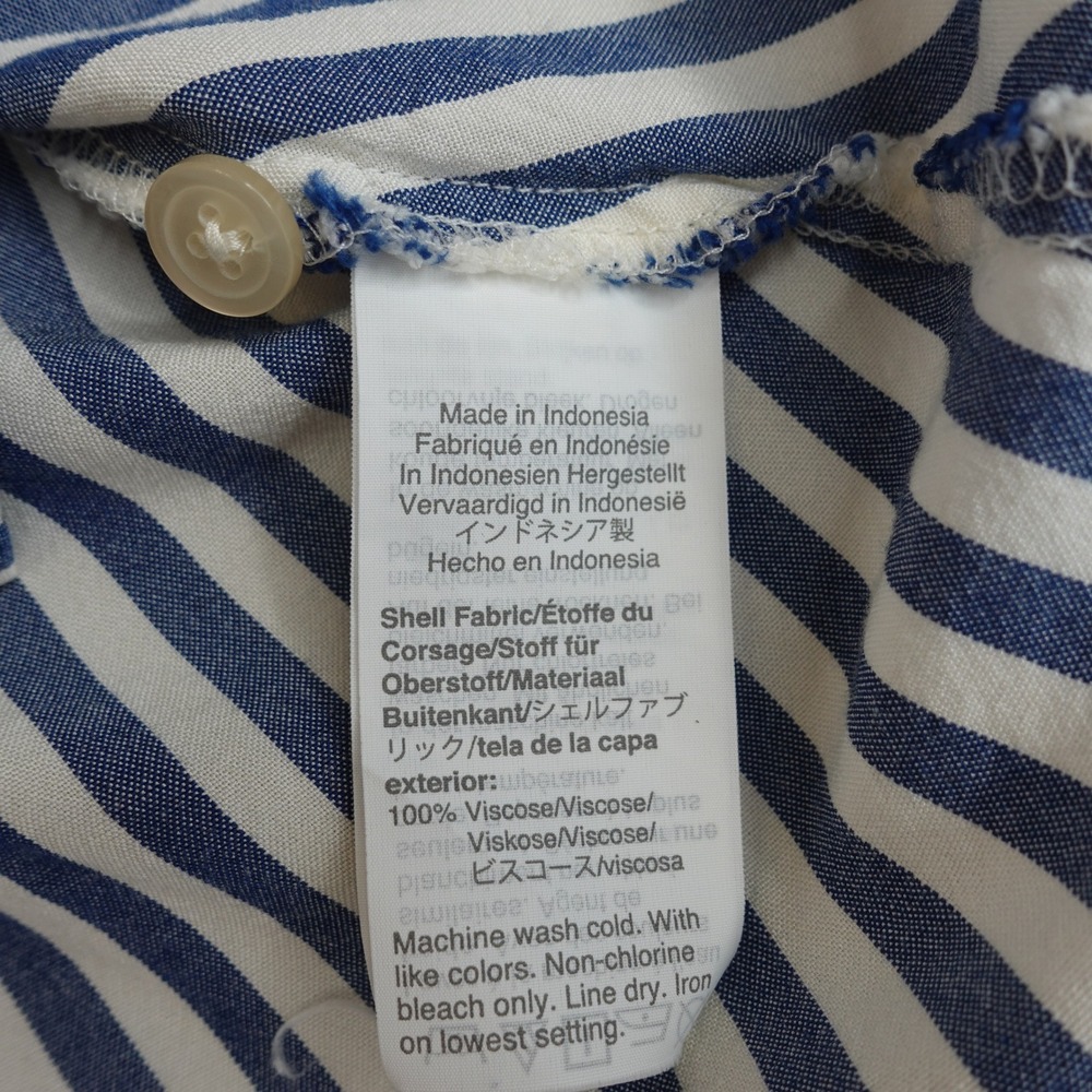 Madewell Blue White Striped Button Up Central Shirt Womens S Cropped Nautical - Picture 6 of 9